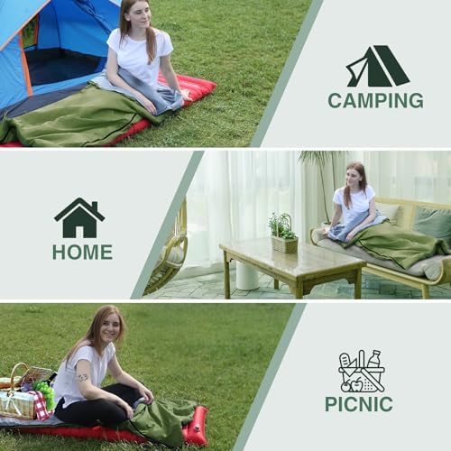 REDCAMP Ultra Lightweight Sleeping Bag for Backpacking, Comfort for Adults Warm Weather, with Compression Sack