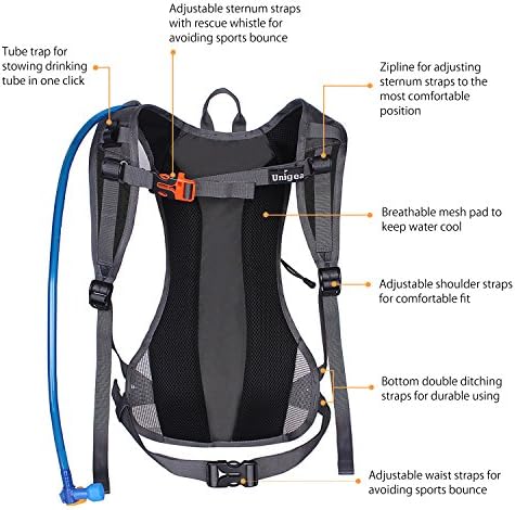 Unigear Hydration Pack Backpack with 70 oz 2L Water Bladder for Running, Hiking, Cycling, Climbing, Camping, Biking