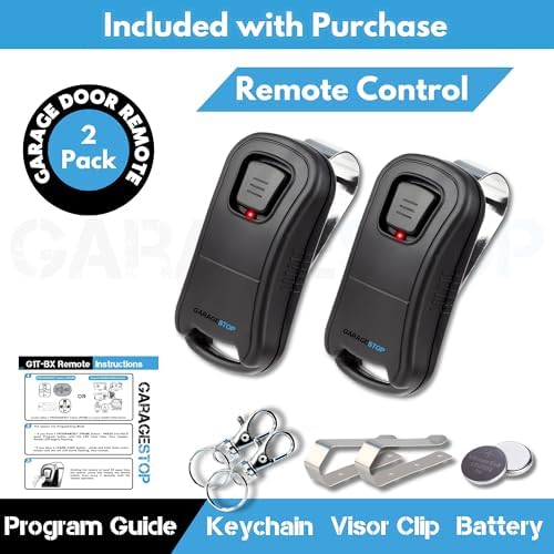 Garage Stop 2X for G1T-BX, 38501R Genie Intellicode Garage Door Remote, 1-Button Genie Garage Door Opener Remote Replacement, Auto-Seek Dual Frequency (315/390 MHz)