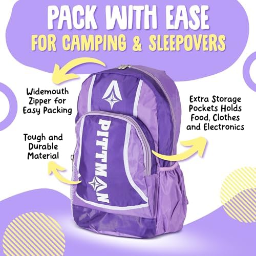 Pittman Outdoors AirBedz Kidmat Deluxe Twin Air Mattress for Kids | Includes Electric Pump & Colorful Travel Backpack | Puncture-Resistant & Easy-Inflate