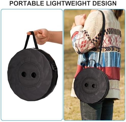 Upgraded Foldable Stool Thickened, Portable Collapsible Stool Retractable Stool for Fishing, Hiking Tours, BBQ, Parties, Outdoor Activities (Black) (2)