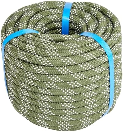 3/8 Inch 120ft Double Braided Polyester Arborist Rope, Heavy Duty Nylon Rope for Anchor, Tree Work, Cargo, Pulling, Sailing(ArmyGreen)