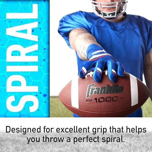 Franklin Sports Youth + Adult Footballs - Extra Grip 1000 Official Size, Junior + Pee Wee Kids - 1 + 12 Packs