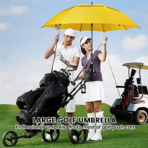 ZOMAKE Automatic Open Extra Large Golf Umbrella 51/54/62/68 Inch, Double Canopy Vented Windproof Oversize Stick Umbrellas for Rain