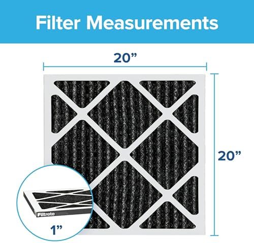 Filtrete 20x20x1 Air Filter, MPR 1200, MERV 11, Allergen Defense Odor Reduction 3-Month Pleated 1-Inch Air Filters, 2 Filters