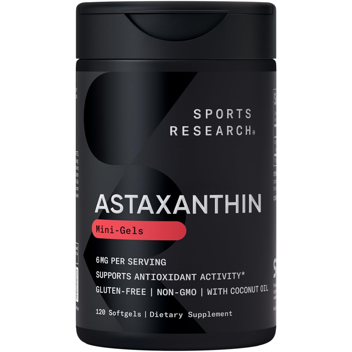 Sports Research Triple Strength Astaxanthin Supplement (6mg) with Organic Coconut Oil for Antioxidant Activity, Skin & Eye Health Support - Non-GMO Verified & Gluten Free - 120 Softgels