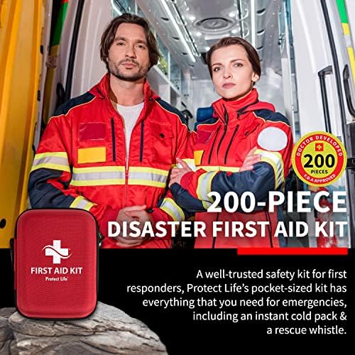 Protect Life Survival First Aid Kit for Home/Business, Camping Survival Kits | Mini Travel First Aid Kit | Camping Equipment | Small Kits for Car | Outdoor Emergency Survivals Pack