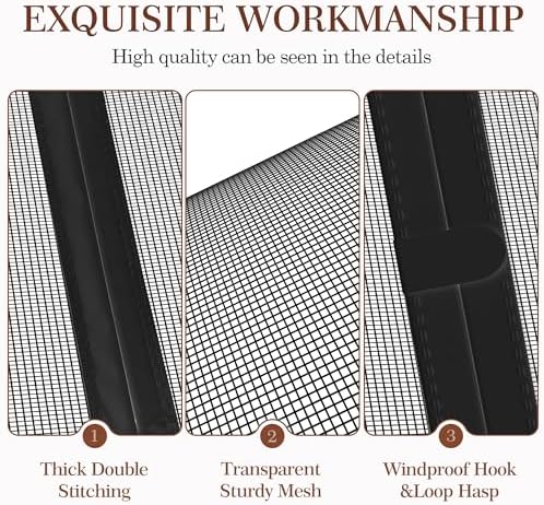 Yotache Magnetic Screen Door Fits 70x79 Inch Doors, 72"x80" Reinforced Mesh - Double-Sided Opening Screen with Super-Strong Magnets for Patio, Sliding, French, Front & Back Doors