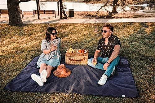 Waterproof Outdoor Blanket Large Fleece Stadium & Camping Blankets for Cold Weather. Perfect for Outdoors, Car, Dogs, Picnic. Windproof, Quilted, Extra Warm, Machine Washable.