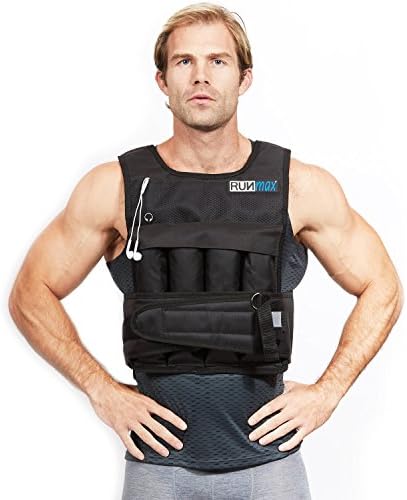 RUNmax 20LBS - 150LBS Adjustable Weighted Vest Wtih Shoulder Pads Option for Men and Women