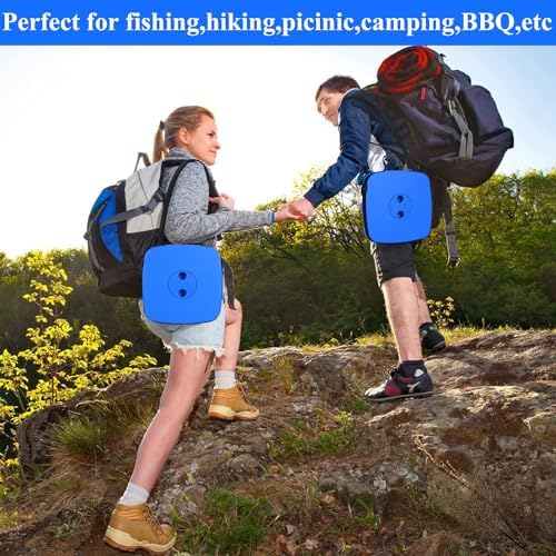 Fishboy Upgraded Square Collapsible Stool, 400lbs Max Weight, Lightweight But Sturdy, Portable Retractable Folding Telescoping Foldable Camping Stool for Adults Outdoor Fishing Hiking Travel BBQ