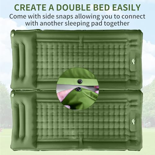 78in x 29in x 5in Camping Sleeping Pad, Upgraded Durable Waterproof Compact Traveling Air Mattress, Built-in Foot Pump, Ultralight Inflatable Sleeping Mat for Backpacking, Hiking