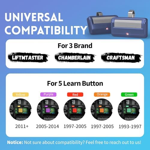 2 for Chamberlain Craftsman Garage Door Opener Remote 891LM 971LM Universal,Blue