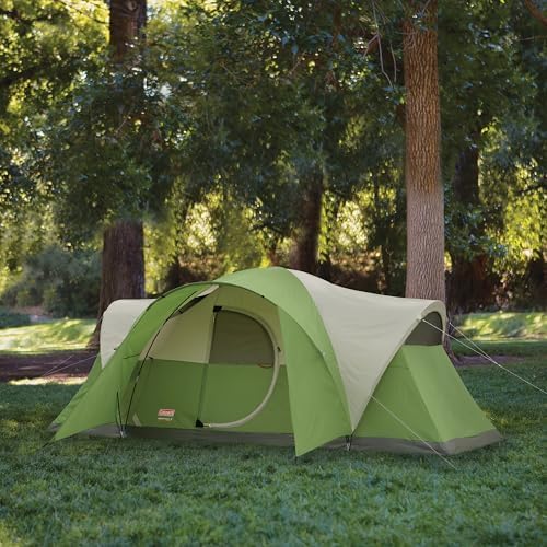 Coleman Montana 8-Person Family Tent with Rainfly, Weatherproof Family Tent Sets Up in 15 Mins, Fits Multiple Airbeds
