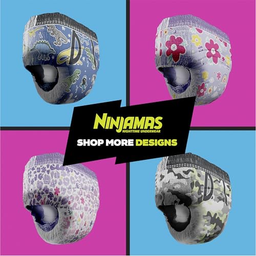 Ninjamas Boys Bedwetting Nighttime Underwear, Size L (64-95+ lbs), 34 Count, Overnight Protection, Ultra Absorbent, Hypoallergenic