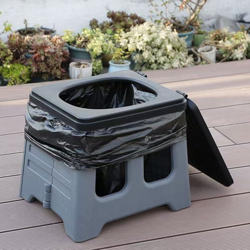 Portable Camping Toilet for Adults - Portable Folding Toilet with Lid,Travel Portable Potty for Adults,Porta Potty Car Toilet,Grey