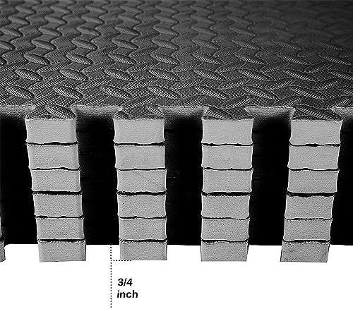 BalanceFrom Puzzle Exercise Mat with EVA Foam Interlocking Tiles for MMA, Exercise, Gymnastics and Home Gym Protective Flooring, Multiple Sizes and Colors