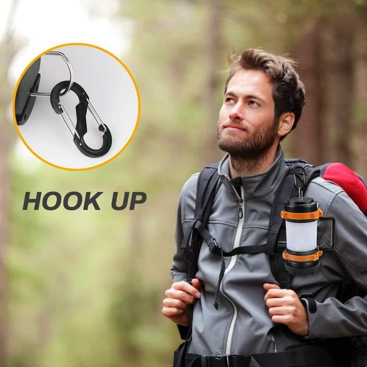 Camping Lantern Rechargeable , Alpswolf Camping Flashlight 4000 Capacity Power Bank,6 Modes, IPX4 Waterproof, Led Lantern Camping, Hiking, Outdoor Recreations Orange 2 Pack