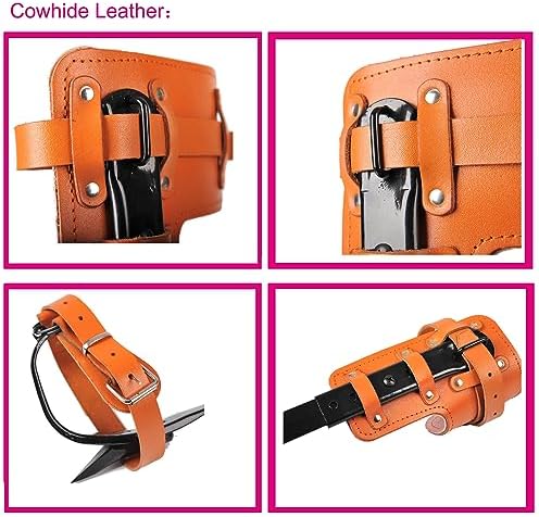 Tree Climbing Gear, Cowhide Leather Tree Climbing Spikes Set, Height-Adjustable Tree Climbing Spurs for Tree Work, Tree Trimming, Tree Cutting, Logging, Hunting, Picking Fruit,
