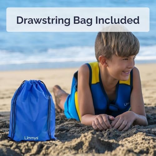 Limmys Premium Kids Swim Vest - Toddler Swim Jacket and Buoyancy Swimming Aid - Modern Design Swimming Vest for Boys, Girls and Babies - Drawstring Bag Included