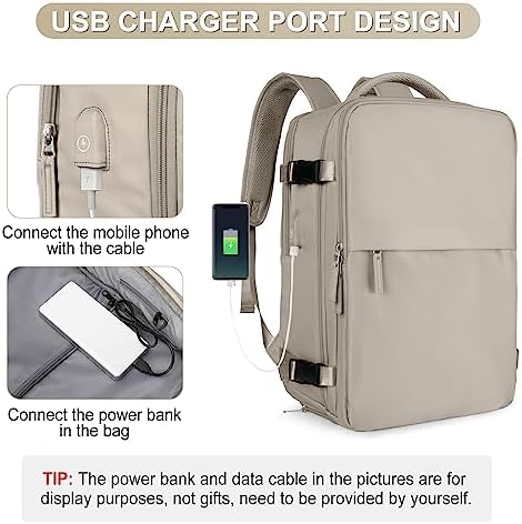 coofay Laptop Travel Backpack For Women Men Airline Approved Carry On Bags For Airplanes Underseat Luggage Backpack For Traveling On Airplane Personal Item Travel Bag For Airlines Light Brown