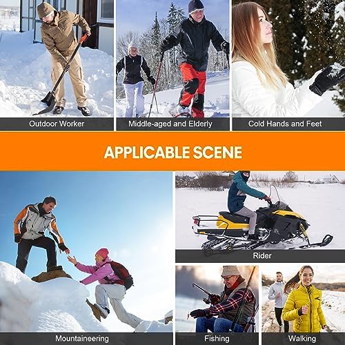 Heated Socks for Men Women - Rechargeable, Washable, 5000mAh Battery With 4 Heating Levels for Hunting, Camping, Hiking, Walking, Fishing, Cycling, Outdoor Work