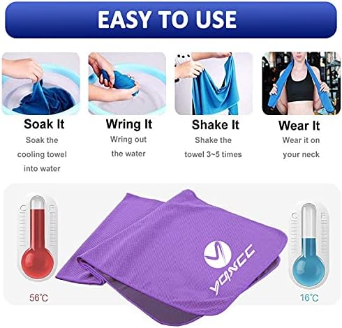 YQXCC 4 Pack Cooling Towel (47"x12") Ice Towel for Neck, Microfiber Cool Towel, Soft Breathable Chilly Towel for Yoga, Sports, Golf, Gym, Camping, Running, Fitness, Workout & More Activities