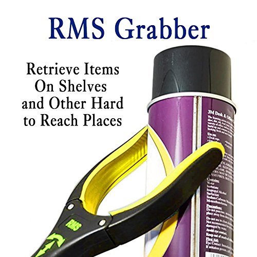 RMS 2-Pack 34 Inch Extra Long Grabber Reacher with Rotating Jaw - Mobility Aid Reaching Assist Tool (Yellow)