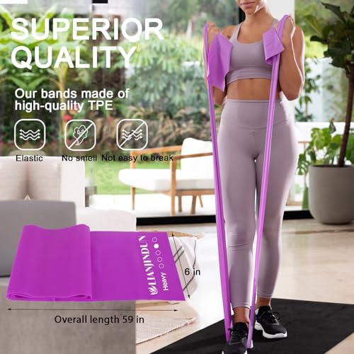 5 Pcs Professional Resistance Bands. Latex-Free, Elastic Band, Work Out Bands, Stretch Bands for Working Out Women or Men, Exercise Bands Set for Physical Therapy, Yoga, Pilates