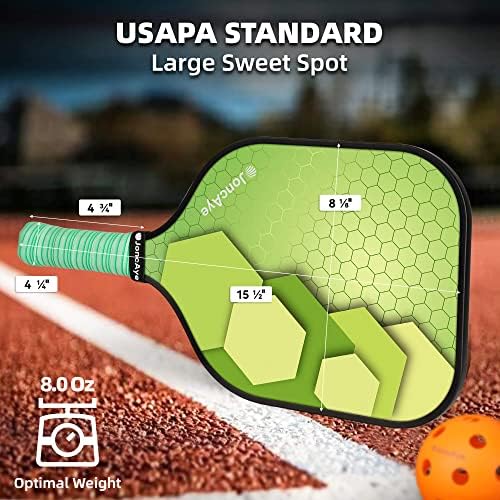 Pickleball-Paddles-Set of 4 or 2 Rackets by JoncAye, USAPA Approved Pickle-Ball Equipment with Balls, Bag, Accessories, Fiberglass Graphite Pickleball Racquet Set for Men, Women, Kids, Adults