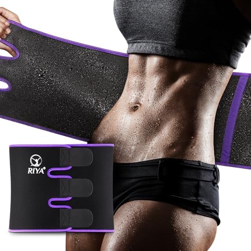 RIYA Waist Trimmer Sweat Waist Trainer for Women and Men Waist Sweat Belt Band Belly Stomach Wrap