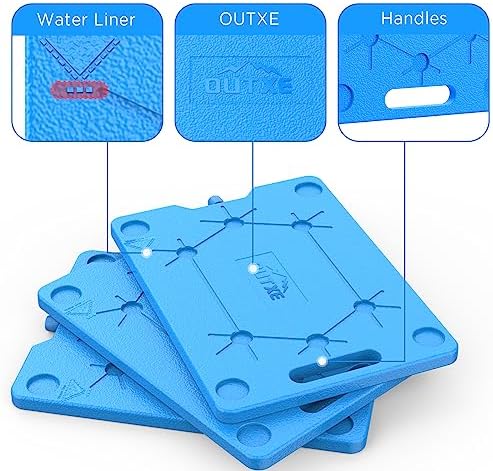 OUTXE Ice Packs for Coolers - Large- 10 x 13 Inch, Space Saving - Reusable, Long Lasting, Cold Freezer Packs for Coolers&Totes to Keep Food Fresh