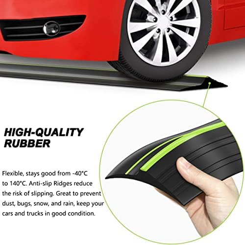 Jin&Bao Universal Garage Door Threshold Seal Strip 20FT Kit, Bottom Waterproof Rubber Weather Stripping Replacement(Green, 2 Adhesive)