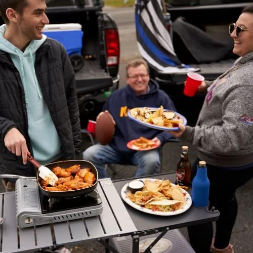 Dual Fuel Portable Stove COMBO, 12K BTU Portable Camping Stoves, w/ 4 x 8 oz. Butane Canister Tin Fuels, Dual Fuel Butane & Propane Stove for Camping, Emergencies & Outdoor Cooking by Grill Boss 90057