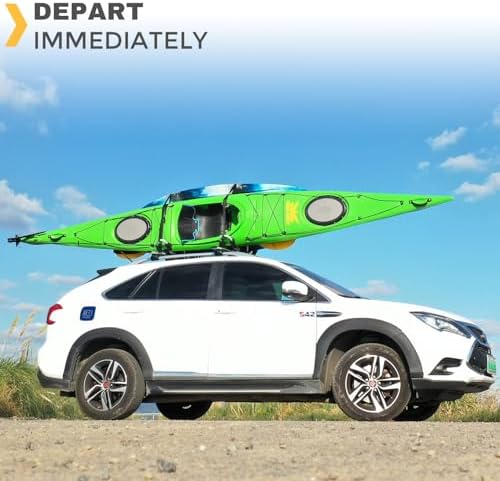 Kayak Roof Rack, Aluminum Kayak Carrier Folding J-Style Universal 4-in-1 Multifunction for Canoe, SUP, Kayaks, Surfboard Rooftop Mount on SUV, Car and Truck Crossbars