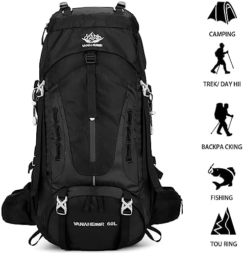 Esup 50L Hiking Backpack Men Camping Backpack with rain cover 45l+5l Lightweight Backpacking Backpack Travel Backpack
