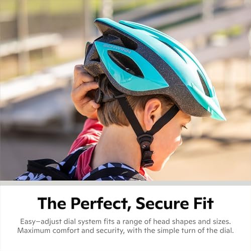 Schwinn Thrasher Bike Helmet for Youth Boys Girls Age 8-14 Years Old, Suggested Fit 55-58cm, Lightweight Microshell Design with Adjustable Side & Chin Strap, CPSC Safety Certified, Sleek, Sporty Style