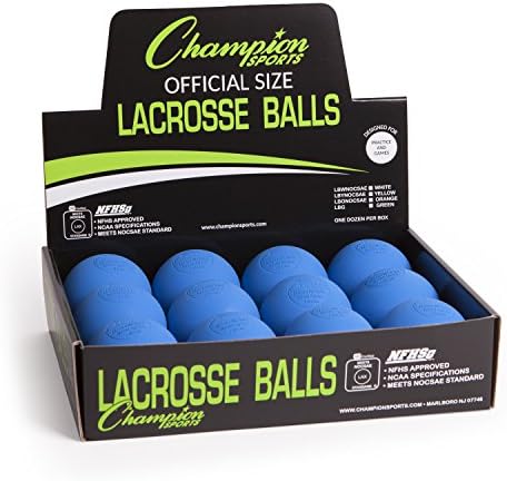 Champion Sports Lacrosse Balls: Official Size Sporting Goods Equipment for Professional, College & Grade School Games, Practices & Recreation - NCAA, NFHS and SEI Certified