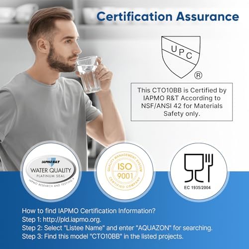 PUREPLUS 5 Micron 10" x 4.5" Whole House CTO Coconut Shell Activated Carbon Water Filter Replacement Cartridge for Dupont WFHDC8001, CB-BB-10, GE FXHTC, GXWH40L, GXWH35F, GNWH38S, CTO10BB, 2PACK