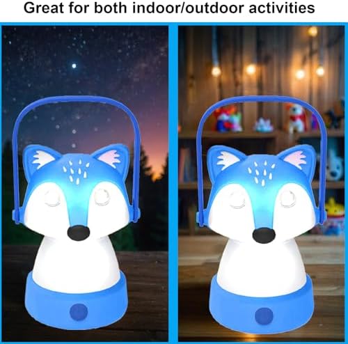 Kids Camping Essentials – Fox LED Kids Lantern and Rechargeable Kids Headlamp Set | Multiple Purposes Kids Nightlight/Flashlight Toys – Great Holiday, Halloween N Birthday Gifts for Toddlers and Kids
