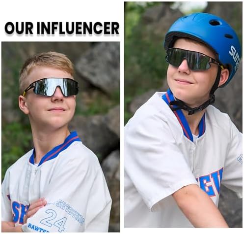DUCO Kids Sunglasses Youth Baseball Sun Glasses Lightweight TR90 Frame UV400 Sports Cycling Shades for Boys Girls DK268