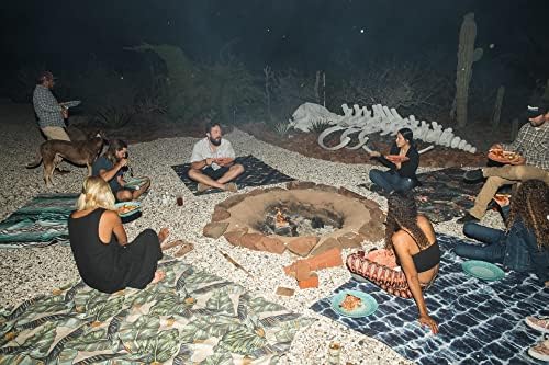 Nomadix Festival Blanket - Perfect for Picnics, Camping, & Lawn Seating - Plush Top & Water Resistant Base - Made with Post Consumer Recycled Materials - 60x70 (Stripes Retro)