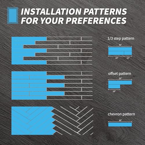 Art3d Peel and Stick Floor Tile Vinyl Wood Plank 36-Pack 54 Sq.Ft, Deep Gray, Rigid Surface Hard Core Easy DIY Self-Adhesive Flooring