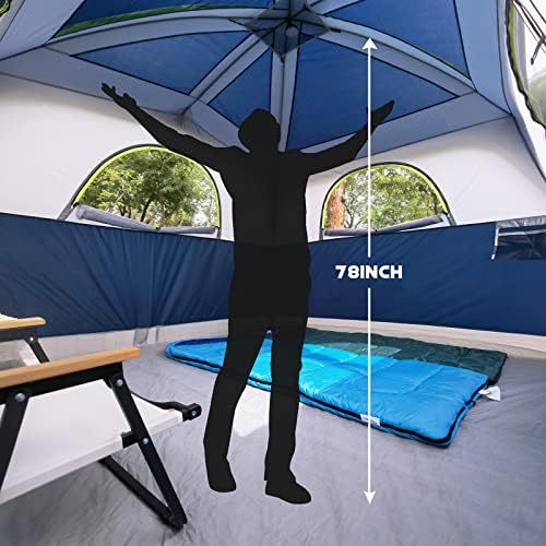 UNP Tents 6 Person Waterproof Windproof Easy Setup,Double Layer Family Camping Tent with 1 Mesh Door & 5 Large Mesh Windows -10'X9'X78in(H)