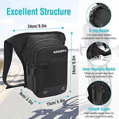 HUANLANG Drop Leg Bag for Men Women Motorcycle Leg Bags Tactical Fanny Pack Outdoor Waterproof Thigh Bag with Leg Strap Removable Leg Harness Bag for Hiking Climbing Cycling Fishing Riding Travel