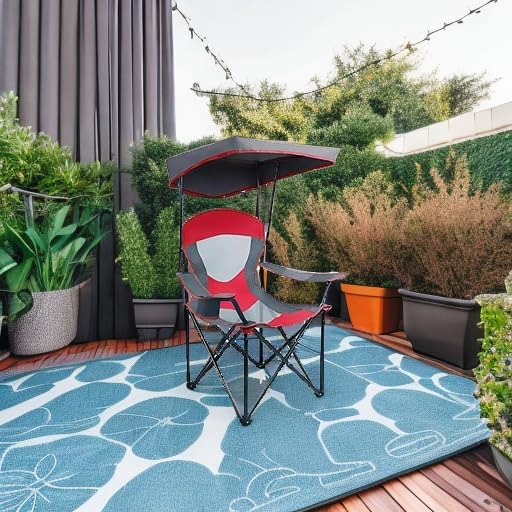 ALPHA CAMP Heavy Duty Canopy Lounge Chair Sunshade Hiking Travel Chair with Cup Holder