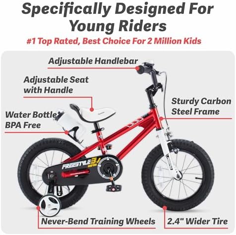 RoyalBaby Kids Bike EZ Freestyle Training Free Balance to Pedal Easy Learning Bicycle, 12-18 Inch for Toddlers to Big Kids