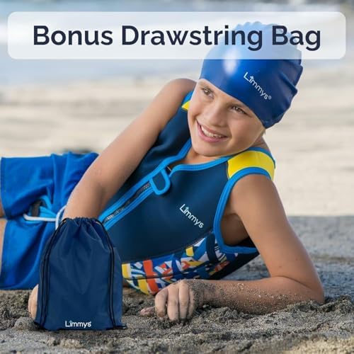Limmys Premium Kids Swim Vest - Toddler Swim Jacket and Buoyancy Swimming Aid - Modern Design Swimming Vest for Boys, Girls and Babies - Drawstring Bag Included