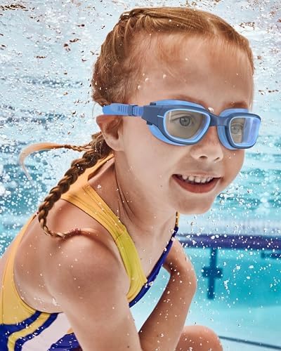 Kids Swim Goggles,Swimming Goggles for Kids 6-14, Anti-Fog UV Protection Pool Glasses for Boys Girls