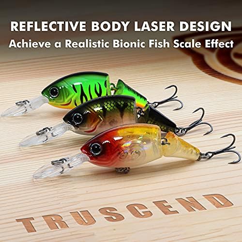 TRUSCEND Swimmax for Saltwater and Freshwater, Realistic Fishing Lures for Bass Trout Crappie Walleye Pike Bluegill Salmon, Swimbait for Bass Fishing, Amazing Fishing Gear Gifts for Family Fishing
